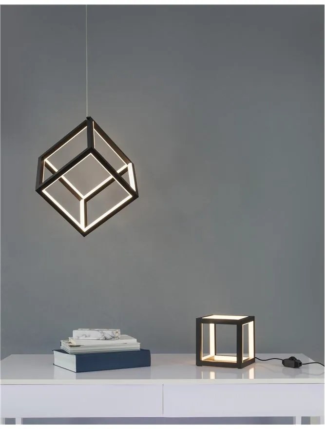Lustra / Pendul LED design modern geometric GABBIA negru NVL-9818251