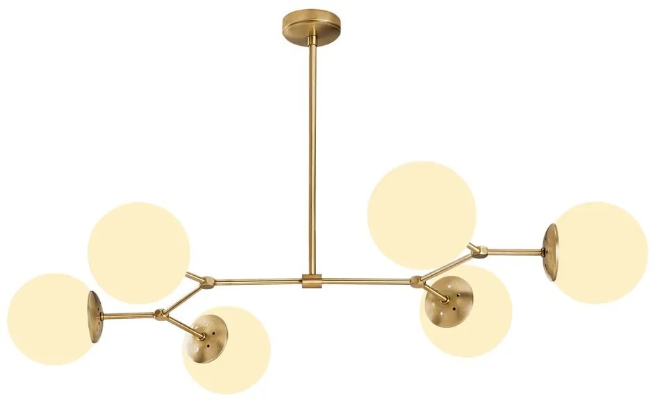 Lustră alămie cu abajur din sticlă Damar – Opviq lights