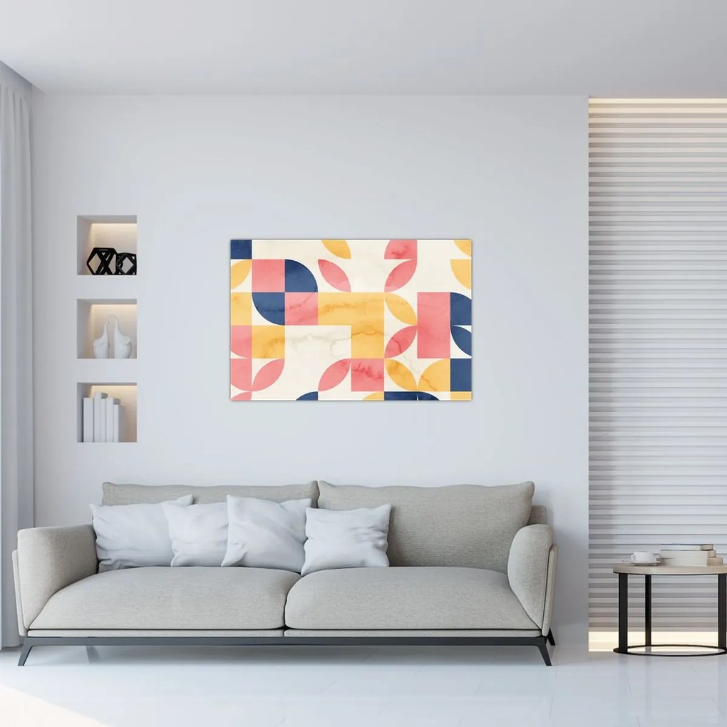 Tablou - Abstracție cu modele retro (90x60 cm)