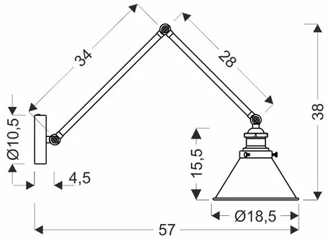 Lampă de perete FUNDO 1xE27/40W/230V negru/auriu