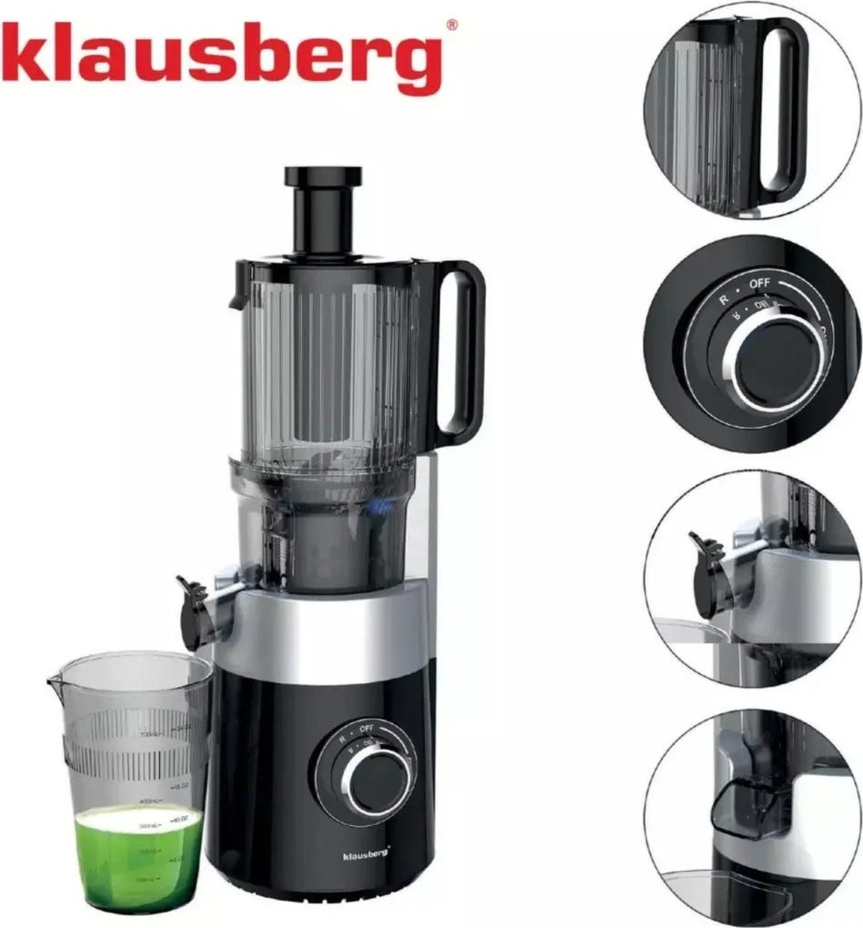Storcator de fructe vertical, presare la rece, Klausberg KB7871, negru