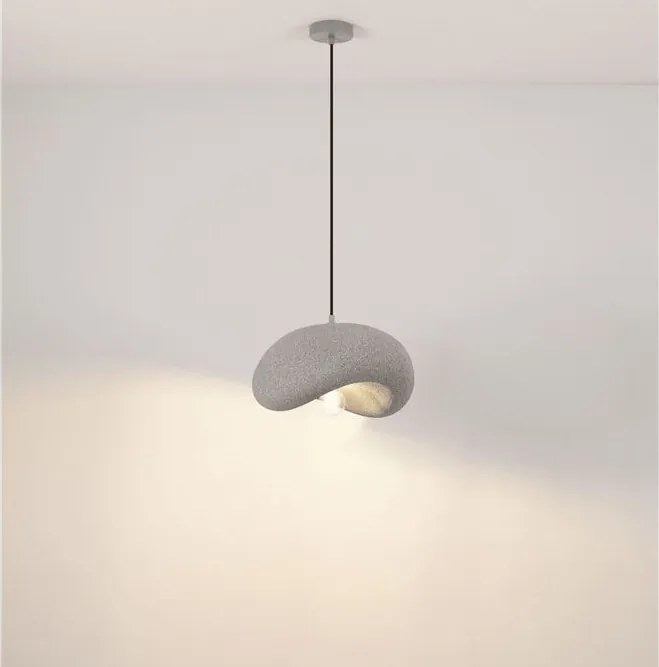 Lustra suspendata cu textura granulata Bambel gri piatra