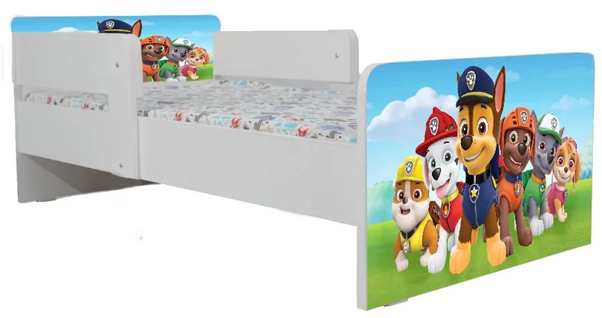 Patut De Copii  2-6 Ani Paw Patrol Cu Paravane Detasabile + Saltea Light- PTV6756SL