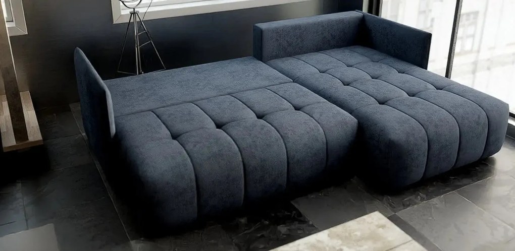 Colțar extensibil dumonde cu ladă de depozitare si sezut confortabil din spuma high-density, Malta Enjoy Antracit II 235x185 cm