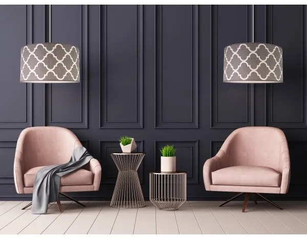 Lustră pe cablu Duolla MAROKO 1xE27/40W/230V d. 45 cm gri/alb