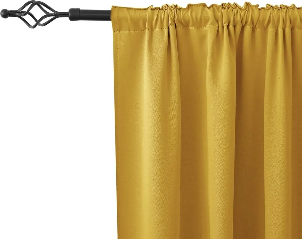 Draperie galbena OXFORD 140x250 cm Agatat: Inele metalice