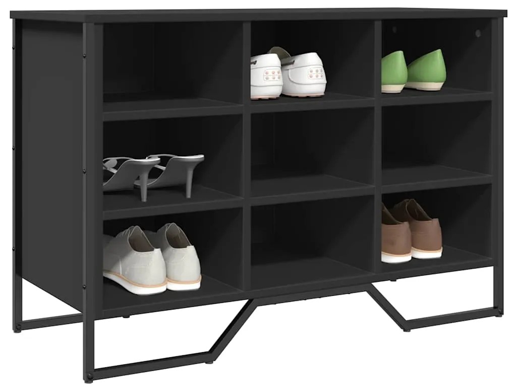 vidaXL Pantofar, negru, 90x38x61,5 cm, lemn prelucrat