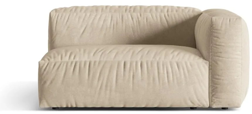 Modul pentru canapea modulară bej cu tapițerie din catifea (cu colț pe partea dreaptă) Martina – Micadoni