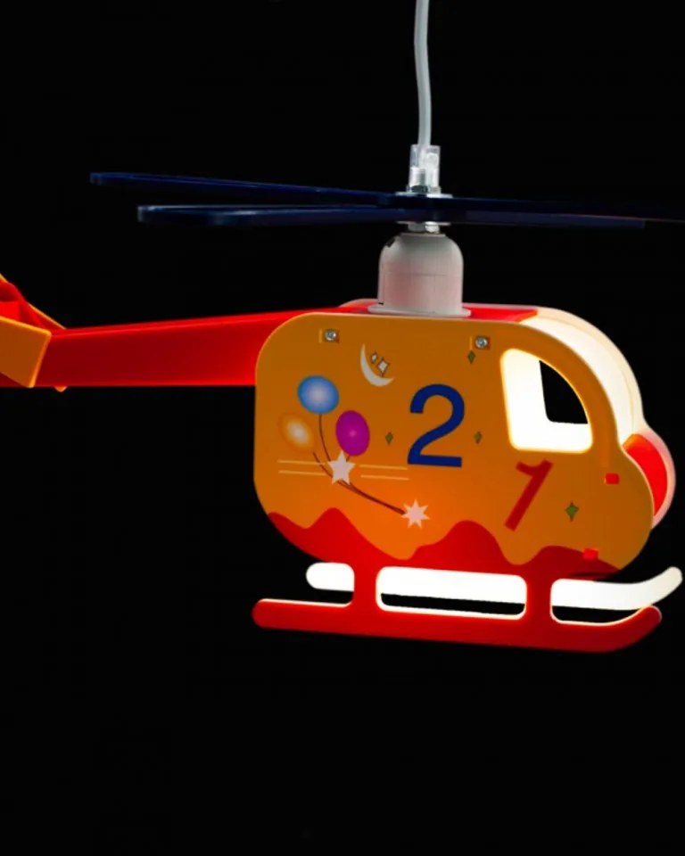 Lustra Copii E27, 8w, Rosu/Galben, Helicopter 1, Kelektron