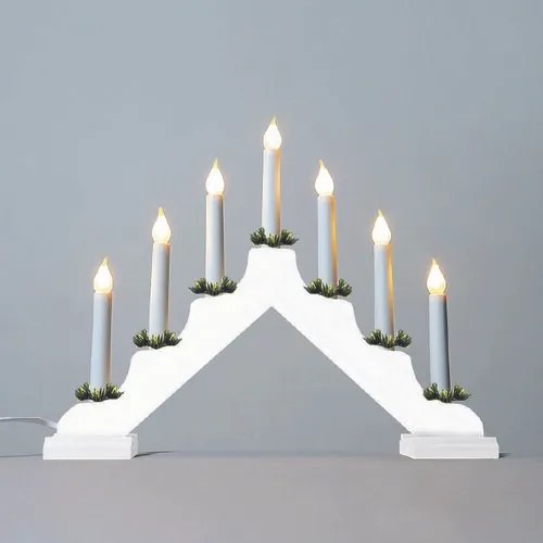 Sfeșnic Advent cu bec LED mulat Filament, alb