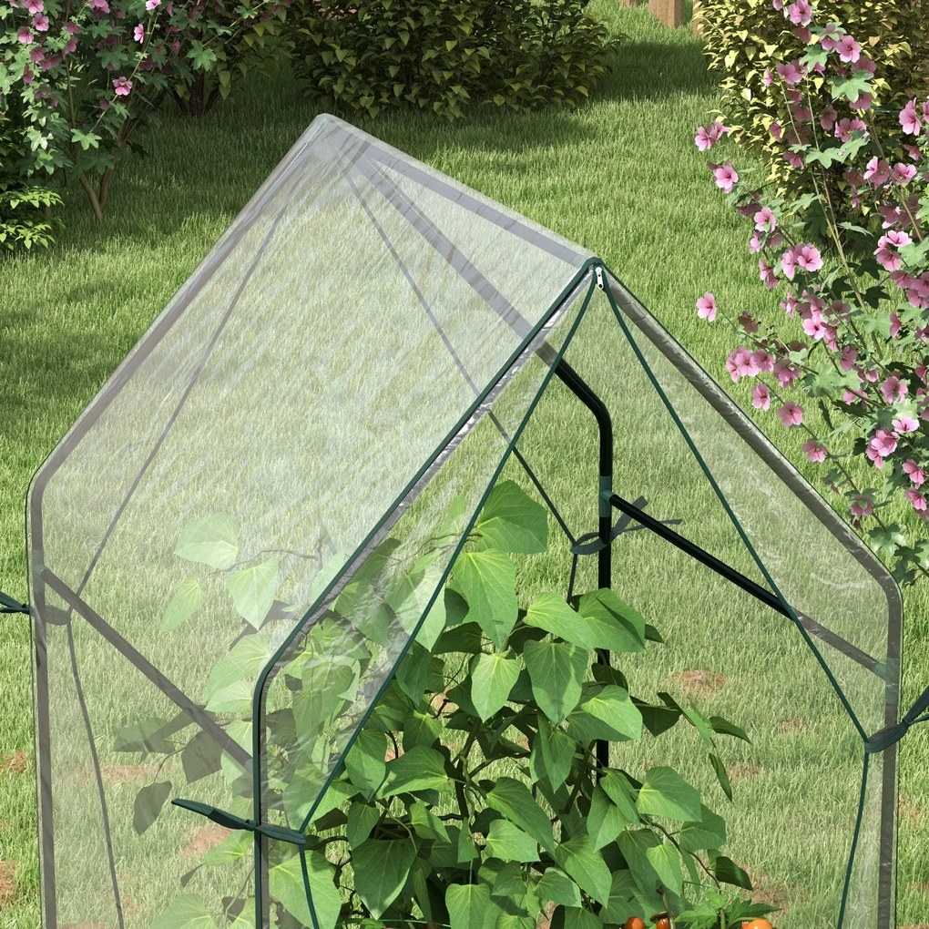 Outsunny Mini Sera Portabila 90x90x145cm cu 2 Usi cu Fermoar Transparent pentru Interior Exterior | Aosom Romania