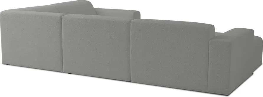 Colțar gri cu tapițerie din stofă bouclé (în formă de "U") Roxy – Scandic