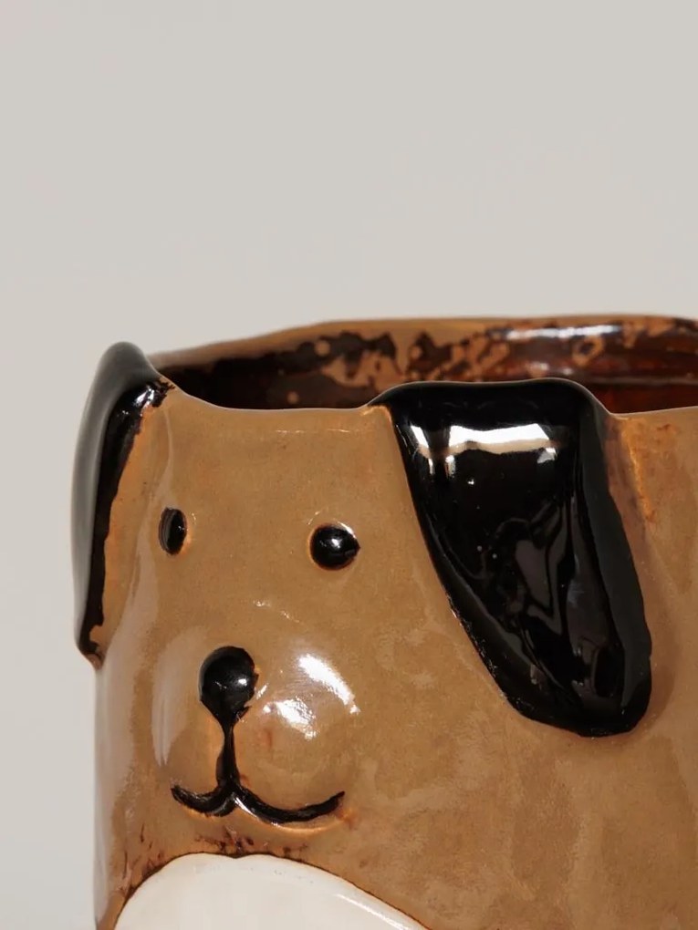 Ghiveci decorativ din ceramica, în formă de câine