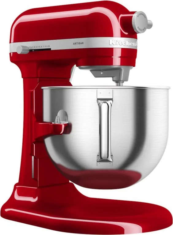 Mixer planetar KitchenAid Artisan 5KSM70SHXEER, 375 W, 6.6 L, 10 viteze, ridicare bol, roșu