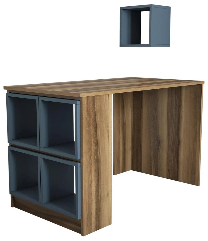 Masă PC Babar (Nuc + Gri albastru). 1088230