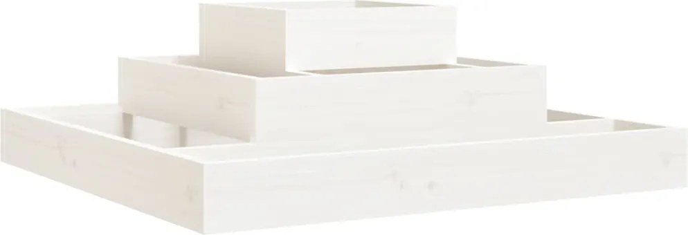 vidaXL Jardinieră, alb, 80x80x27 cm, lemn masiv de pin