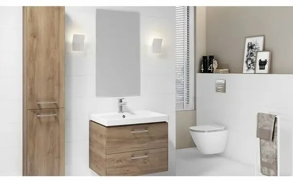 Dulap cu lavoar, 46x59x38 cm, 2 sertare, nuc Nuc, 600x460 mm