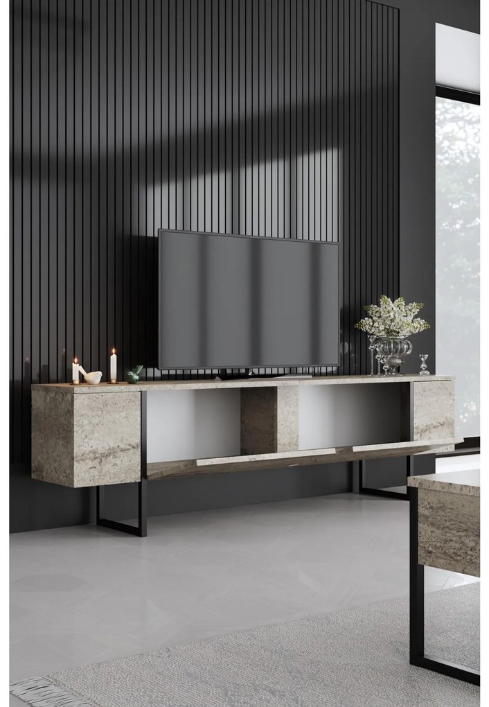 Mobilier living Luna set (Travertin + Negru) . 1102331