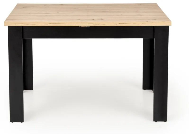 Masa extensibilă Bagio stejar artizan/negru L120-160 cm