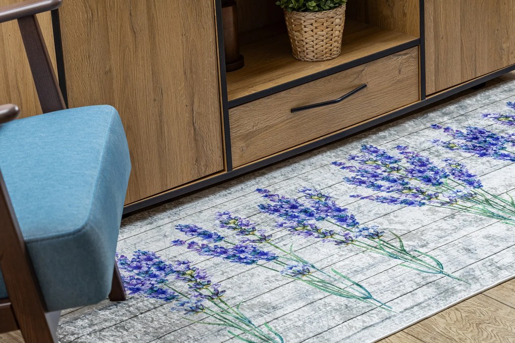 ANDRE 2716 covor lavabil Lavandă anti-alunecare - gri / violet