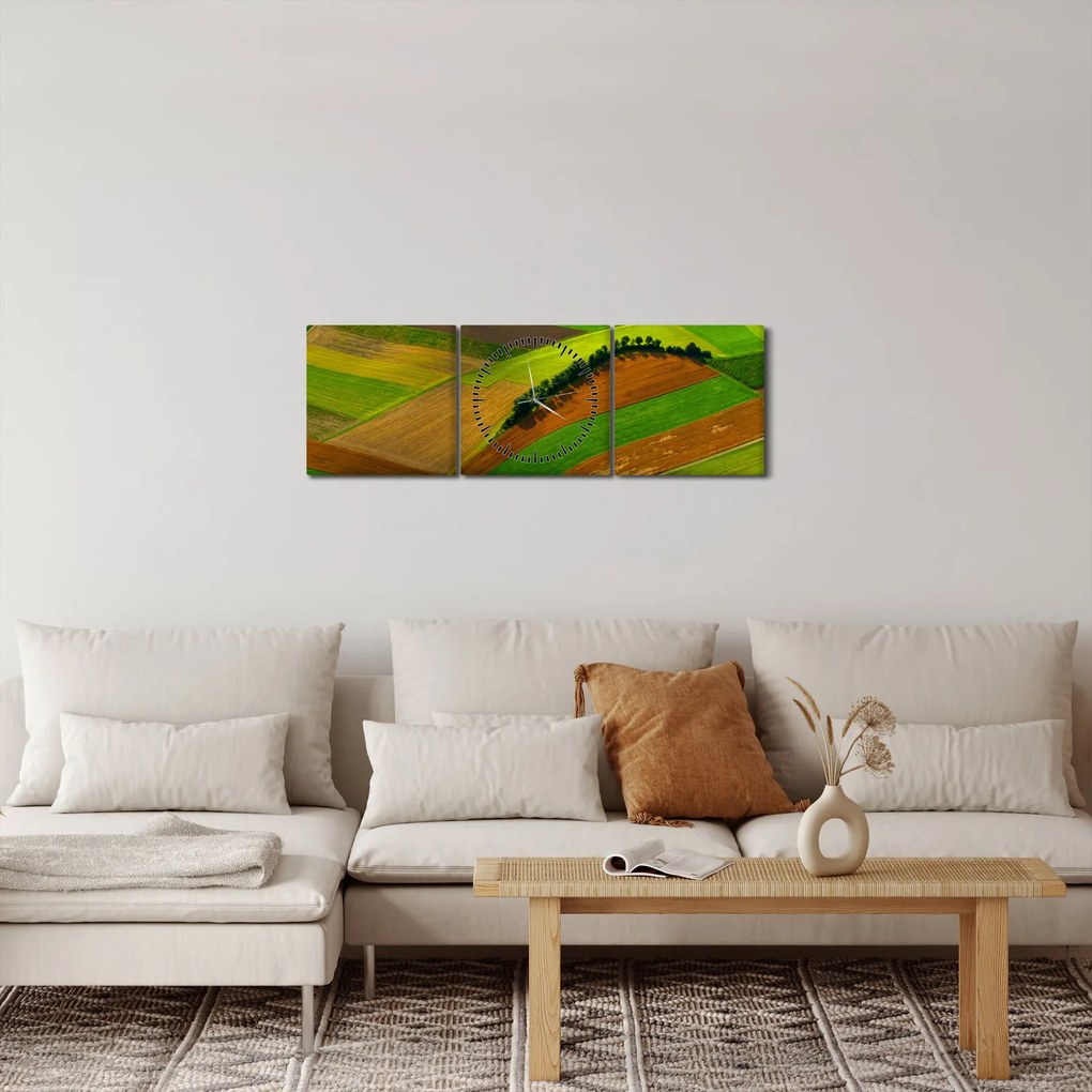 Tablou - Lan, luncile (cu ceas) (90x30 cm)
