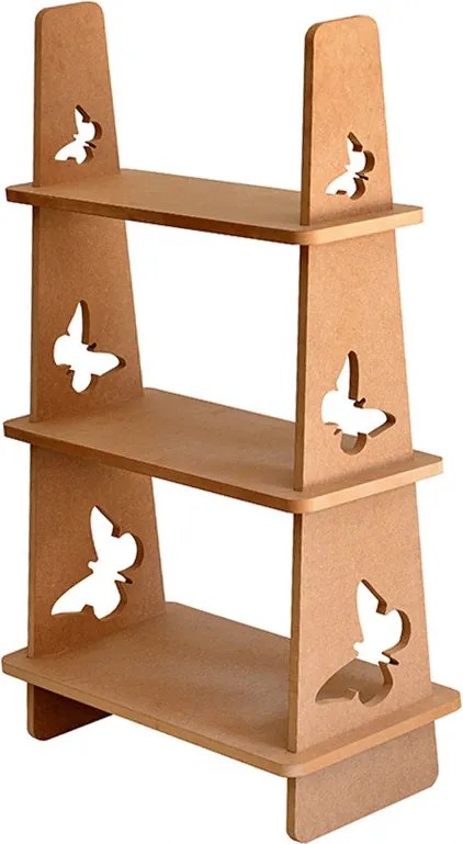 Biblioteca copii, decor fluturasi, mdf natur