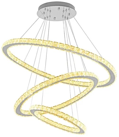 Lustră LED dimabilă pe cablu LED/210W/230V 3000-6500K argintiu + telecomandă