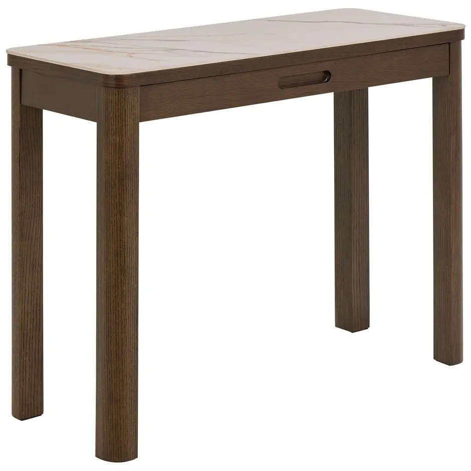 Masă consolă bej-maro închis cu blat ceramic 40x100 cm Southampton – Actona