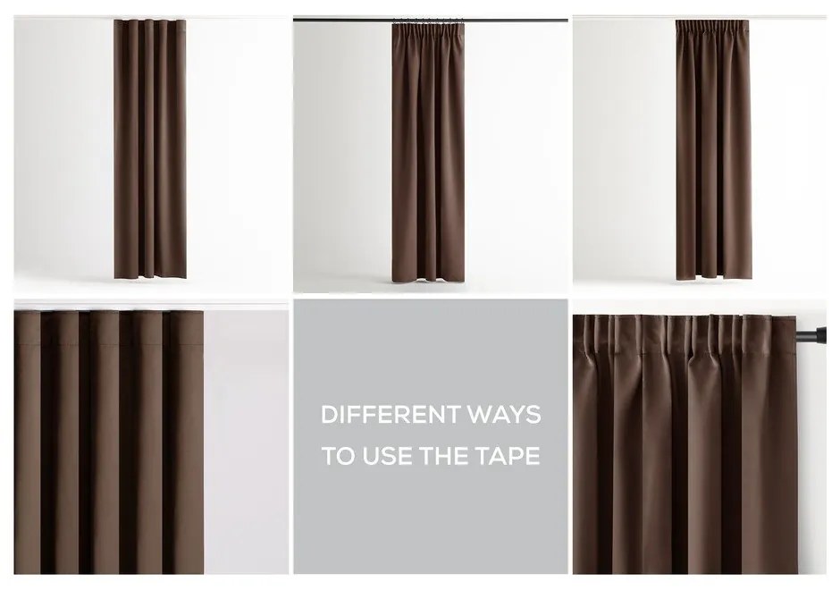 Draperie maro termoizolantă/dimout (semi-opacă) 140x245 cm Kierra – Restilo