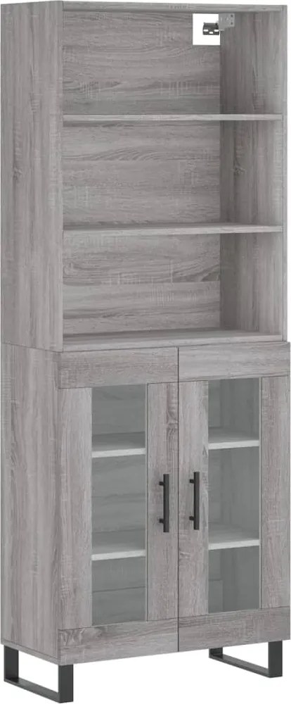 vidaXL Dulap înalt, gri sonoma, 69,5x34x180 cm, lemn compozit