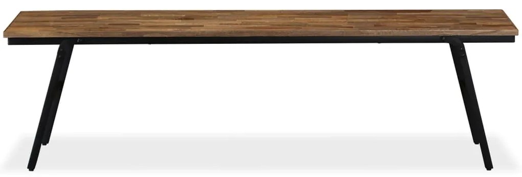 245412 vidaXL Bancă, Lemn de tec reciclat și oțel 160x35x45 cm