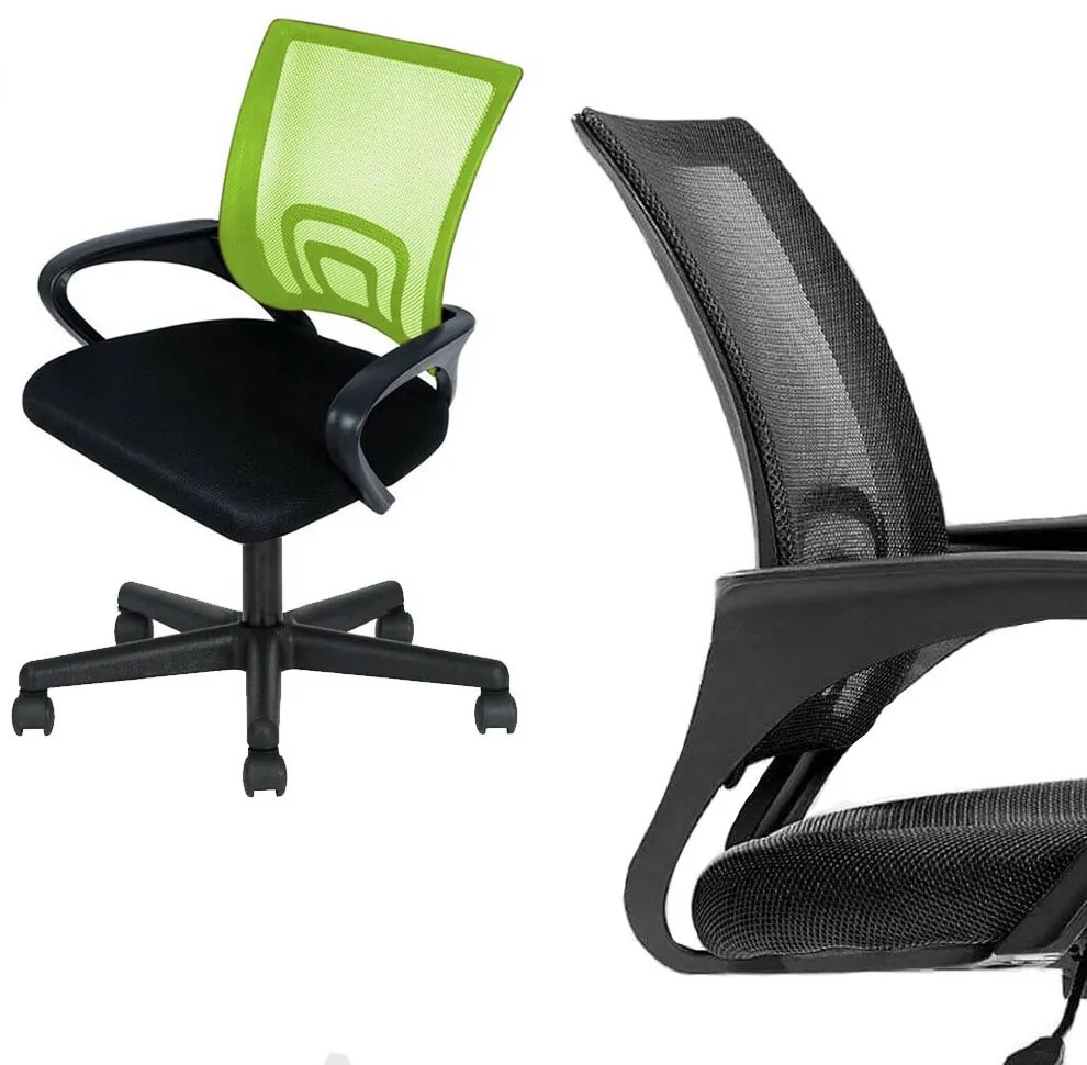 Scaun de birou rotativ cu cotiere-verde