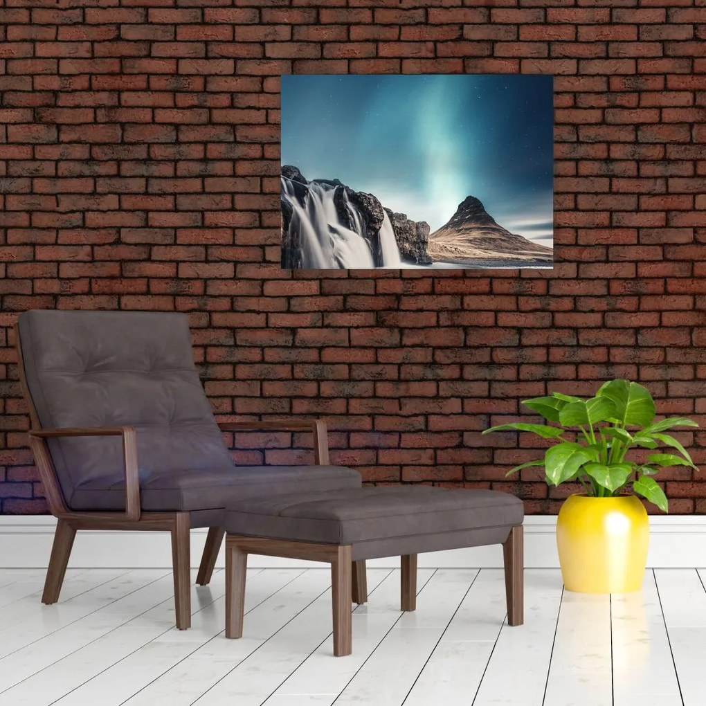 Tablou pe sticlă cu cascade (70x50 cm)
