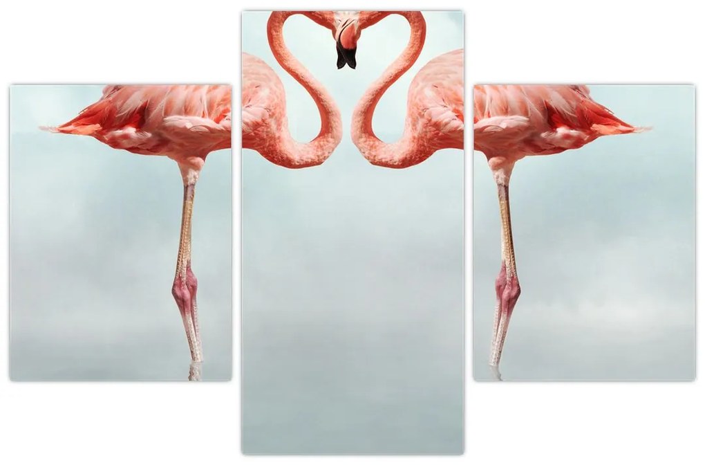 Tablou cu doi flamingo (90x60 cm)