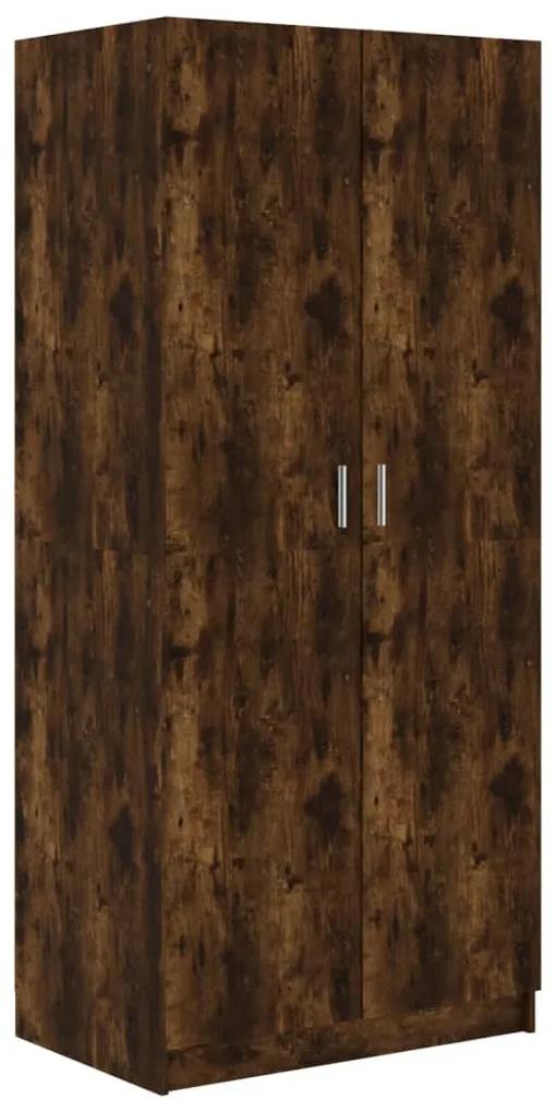 815351 vidaXL Șifonier, stejar fumuriu, 80x52x180 cm, lemn prelucrat