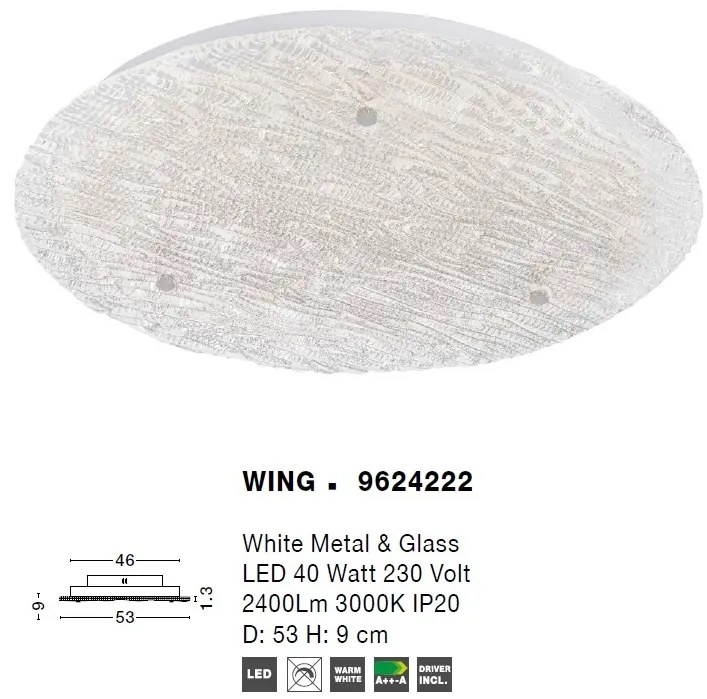 Plafoniera LED design modern 53cm WING NVL-9624222