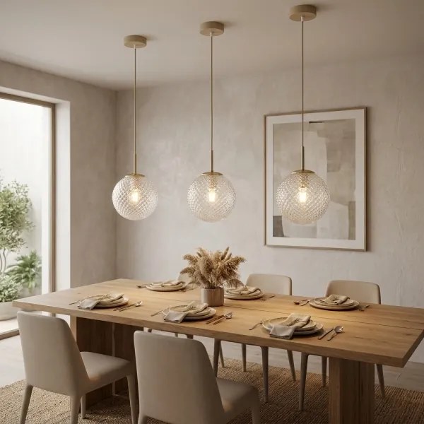 Brilagi - Lustru suspendat pe cablu STELLA 1xE27/60W/230V Ø 18 cm bej/auriu
