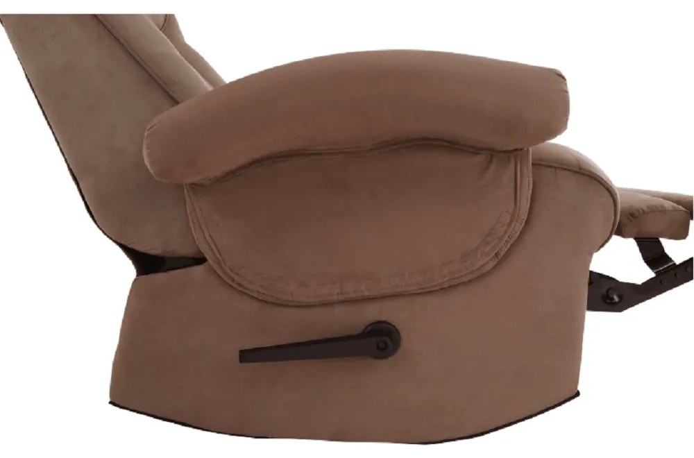 Fotoliu relaxant, cu funcţie electrică de vibraţie, textil maro, SUAREZ