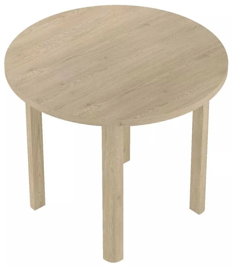 Masă de bucătărie Adam - 80 cm diametru, stejar cremona