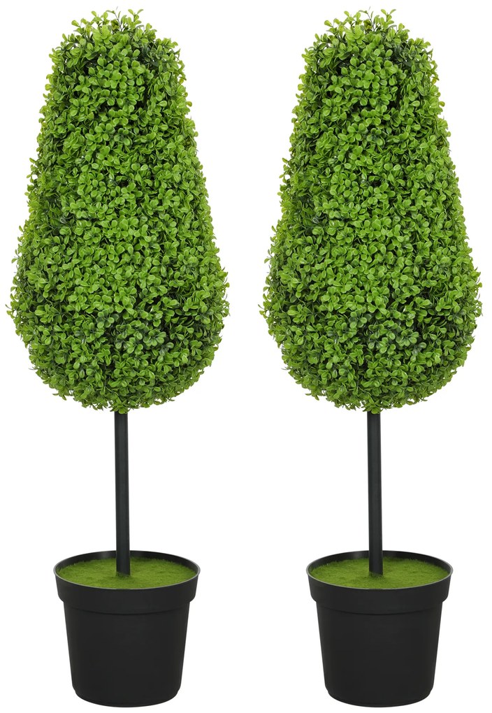 HOMCOM 2 bucăți Plante Artificiale de Buchet 90cm Plante Artificiale în formă de lacrimă, Plante Artificiale din Plastic în ghiveci pentru Decorare Modernă | Aosom Romania