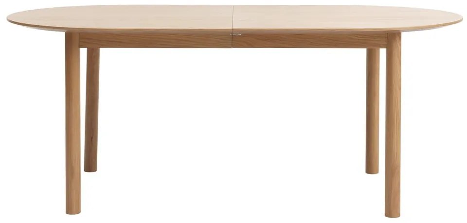 Masă de dining în culoare naturală extensibilă cu blat cu aspect de lemn de stejar 100x190 cm Gallina – Unique Furniture