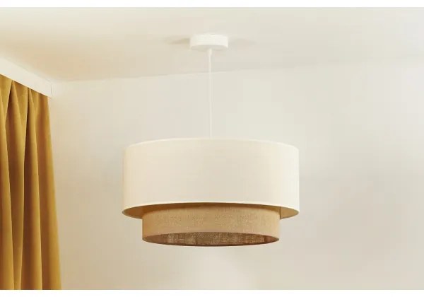 Lustră pe cablu Duolla BOHO 1xE27/40W/230V d. 45 cm crem/maro