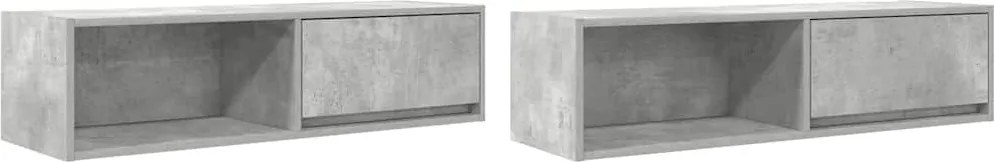 vidaXL Dulapuri TV 2 buc Beton Gri 100x31x25,5 cm Lemn prelucrat