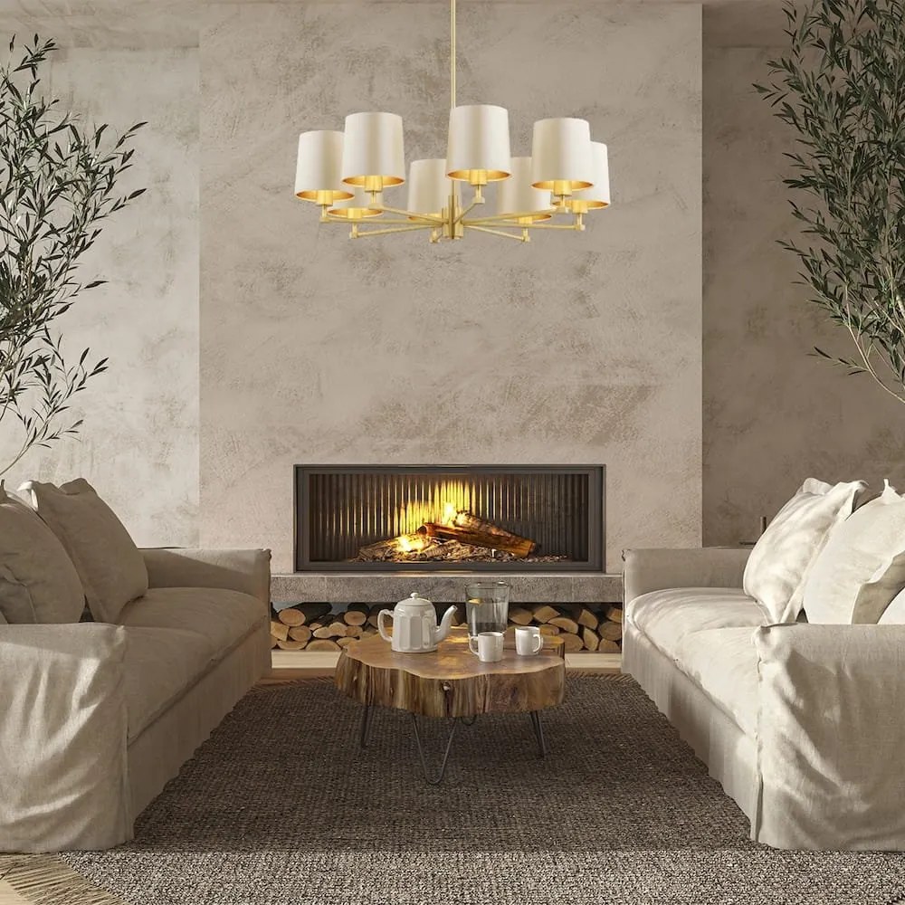 Candelabru 8 brate modern PRINCETON bej