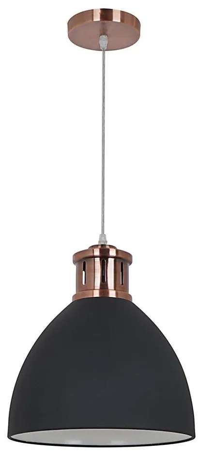 Klausen KL 6240 - Lustr metalic pe cablu 1xE27/15W/230V cupru/negru
