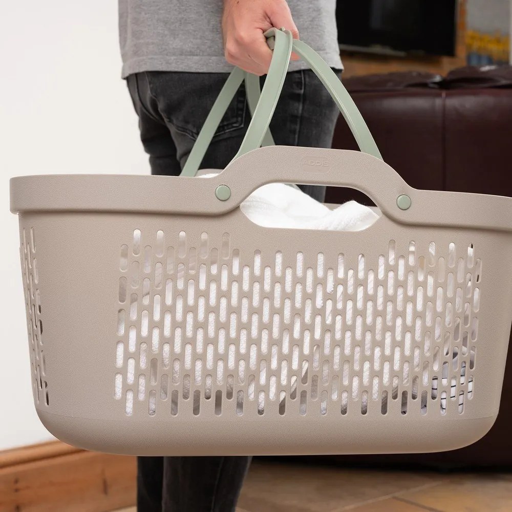 Coș de rufe maro deschis din plastic 45 l – Addis