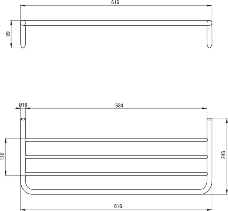 SILIA - Raft Canelat, Montare pe Perete, Bronz Periat (ADI_C531)