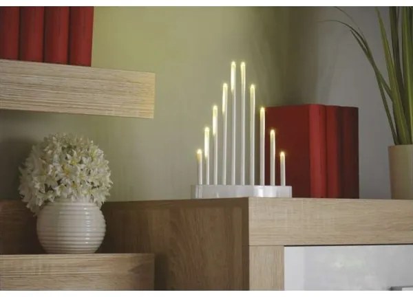 Sfeșnic LED de Crăciun 10xLED/3xAA alb