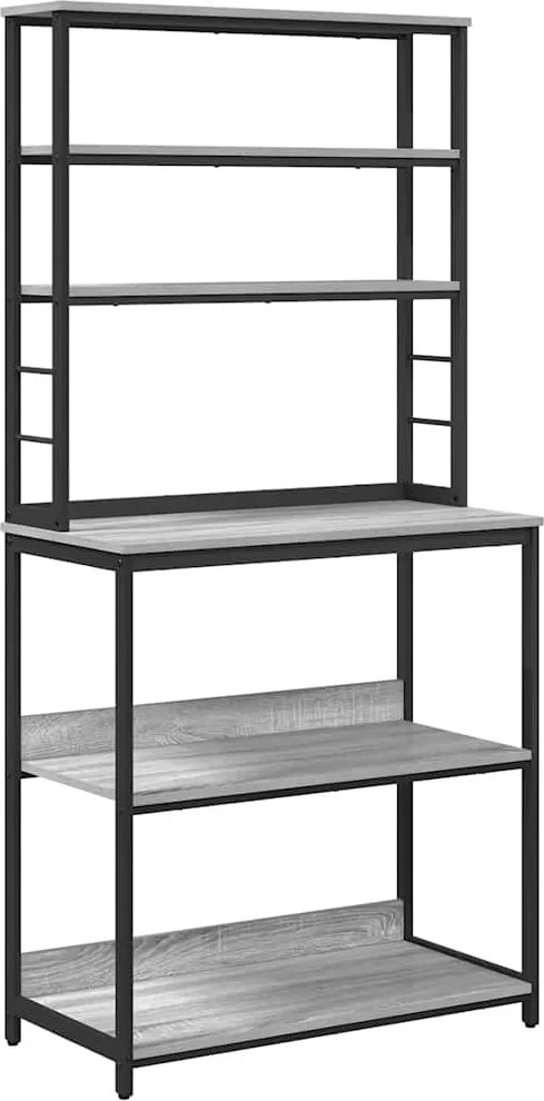 vidaXL Raft de bucătărie Gri Sonoma 80 x 40 x 168 cm Lemn compozit