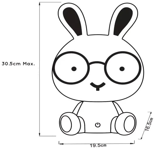 Lucide 71591/03/66 - LED Lampă de masă DODO LED/3W/12V iepuraș